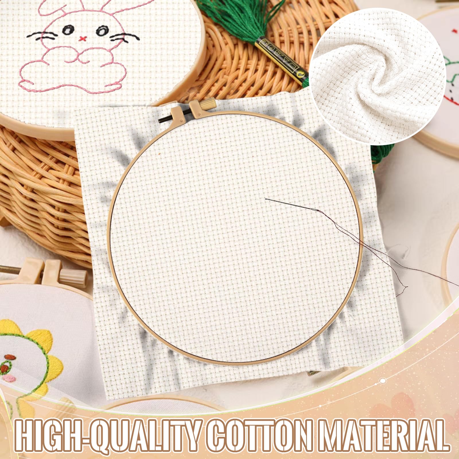Amazon.com: 8 Sheets 8 Colors Aida Cloth 14 Count Cross Stitch